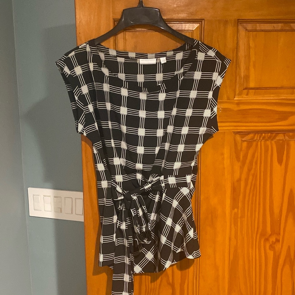 Black and white blouse
